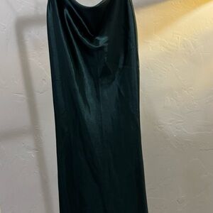 Chic Dark Green Satin Dress